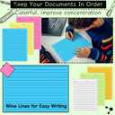 Marspark 300 Sheets Kindergarten Writing Paper with Lines 8.5 x 11'' Double Sided Color Wide Ruled Write Beginner Paper Level 1 Back to School Supplies for Letter Positioning Handwriting Practice