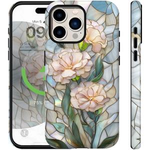 Ceckooty Compatible for iPhone 13 Pro Max Case Cute Aethetic Bloom Flowers Florals Design for Women [Compatible with Magsafe] Rugge Shockproof Anti-Scratch Phone Case for iPhone 13 Pro Max 6.7IN