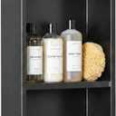 304 Stainless Steel Shower Niche 12" x 30" for Bathroom Storage | Matte Black Recessed Shower Niche with 3-Tier Shelves for Bathroom Space Saving