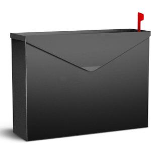 Large Capacity Wall Mount Mailbox with Outgoing Mail Flag, 14.2x10.4x4.3 Steel Mail Box for Outside, Rust-Proof Galvanized Steel Post Box, Quiet Stay-Open Lid Smooth Operation Mailboxes