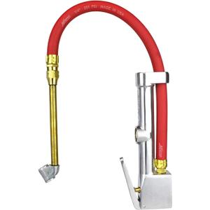 Milton S-506 Original Service Station Tire Inflator and Air Pressure Gauge, Dual Head Chuck, 1/4" NPT, 15" Rubber Hose, 10-160 PSI Milton S-506 Original Service Station Tire Inflator and Air Pressure Gauge, Dual Head Chuck, 1/4" NPT, 15" Rubber Hose, 10-160 PSI