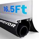 Universal Garage Door Seal Kit More Options (10, 16.5, 20 ft.), U + O Heavy Duty Garage Door Seal Bottom, Rubber Weatherproof Seal & Brush, Durable Aluminum Track Retainer Kit (16.5 Feet)