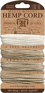 Hemp Cord Multiweight Set of Four Different Sizes - Natural, Pack of 2