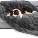 gogobunny Waterproof Dog Blanket for Large Dogs, Cats, Puppy, Reversible Faux Fur Pet Throw Blanket, Washable, Calming Furniture Protection for Sofa Bed (60x80 Inch (Pack of 1), Grey)