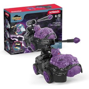 Schleich Eldrador Creatures - 7" Stone CrashMobile with Mini Creature Playset - Pull-Back Action, Shooting Toy Car for Boys and Girls - Cool, Purple Fantasy Action Figure for Kids Age 7+