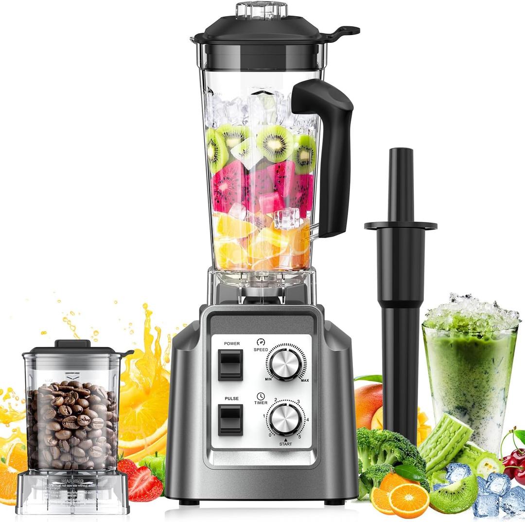 Blender for Smoothies, 2-in-1 Blender & Grinder Combo, Smoothie Maker, Blenders for Kitchen, 1800 Watts Professional Countertop Blenders, BPA Free, 68Oz Capacity