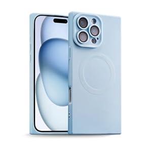 ZhyzRhsm Designed for iPhone 16 Pro Case Silicone Compatible with Magsafe, Camera Lens Protector, Military Grade Shockproof Protective, Rectangle Magnetic Phone Case for iPhone 16 Pro Blue