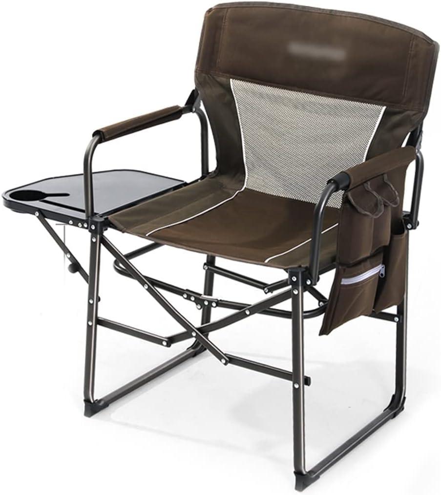 Camping Chair Camping Chair with Side Table Outdoor Portable Director's Chair, Multifunctional Storage Fishing Chair, Strong and Sturdy Beach Chair, 4 Styles