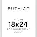 puthiac 18x24 Solid Oak Wood Picture Frame, No Mat, Wall Display Only, Vertical or Horizontal, Plexi Front, 1 Pack, White