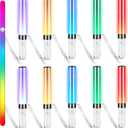 Lewtemi 2 Pcs K-pop Lightstick LED Glow Sticks 15 Color Reusable Concert Stick, Manual and Automatic Mode, Idol Flashing Glowsticks Wotagei Party Supplies for Raves Emergency Camping New Year