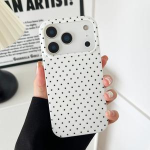ZTOFERA for iPhone 17 Pro Case with Cute Aesthetic Polka Dot, Fashion Simple Dot Print Pattern for Women Men,Soft TPU Slim Glossy Shockproof Case Cover(White)