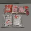 Jaloro 6 Set Valentine Kissing Booth Stand Sign Table Decoration Valentine Wood Box with Love Cards, Red and White Rope for Festival Home Office Kitchen Farmhouse Party Decor