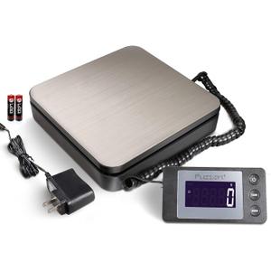 Fuzion Digital Shipping Scale 88lb  0.1oz, Durable Stainless Steel Postal Scale with Tare, 4 Weighing Modes, Shipping Scale for Packages, Postage Package Scale with AC Adapter