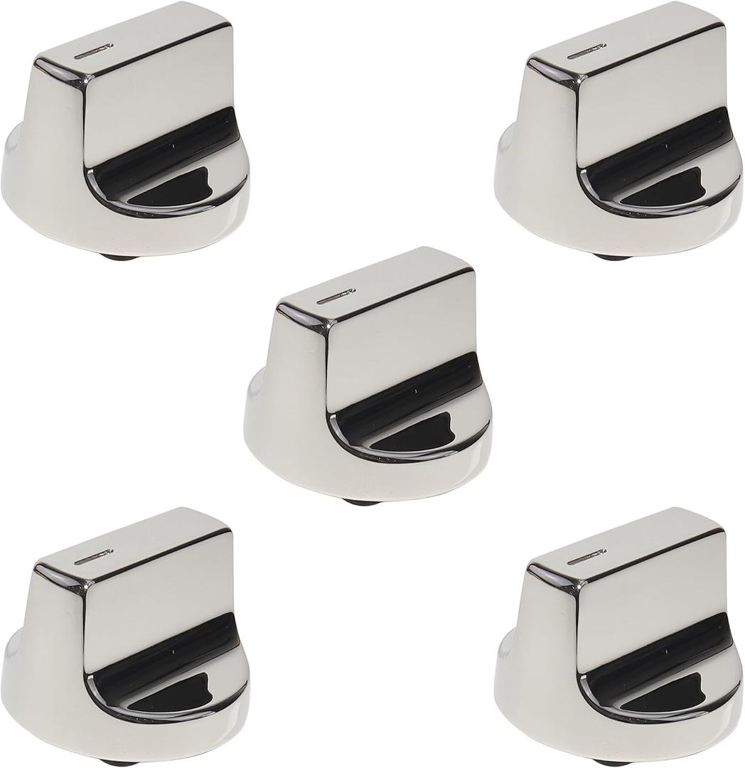 Upgraded Stainless Steel W11366438 Stove Knobs, Compatible with Whirlpool Range WCG55US0HS00 WCG55US0HS05 WCG55US6HS05 WCG77US0HS00 WCG77US0HS05, Replacements for W10850010 W11084623 Stove Knob, 5PCS