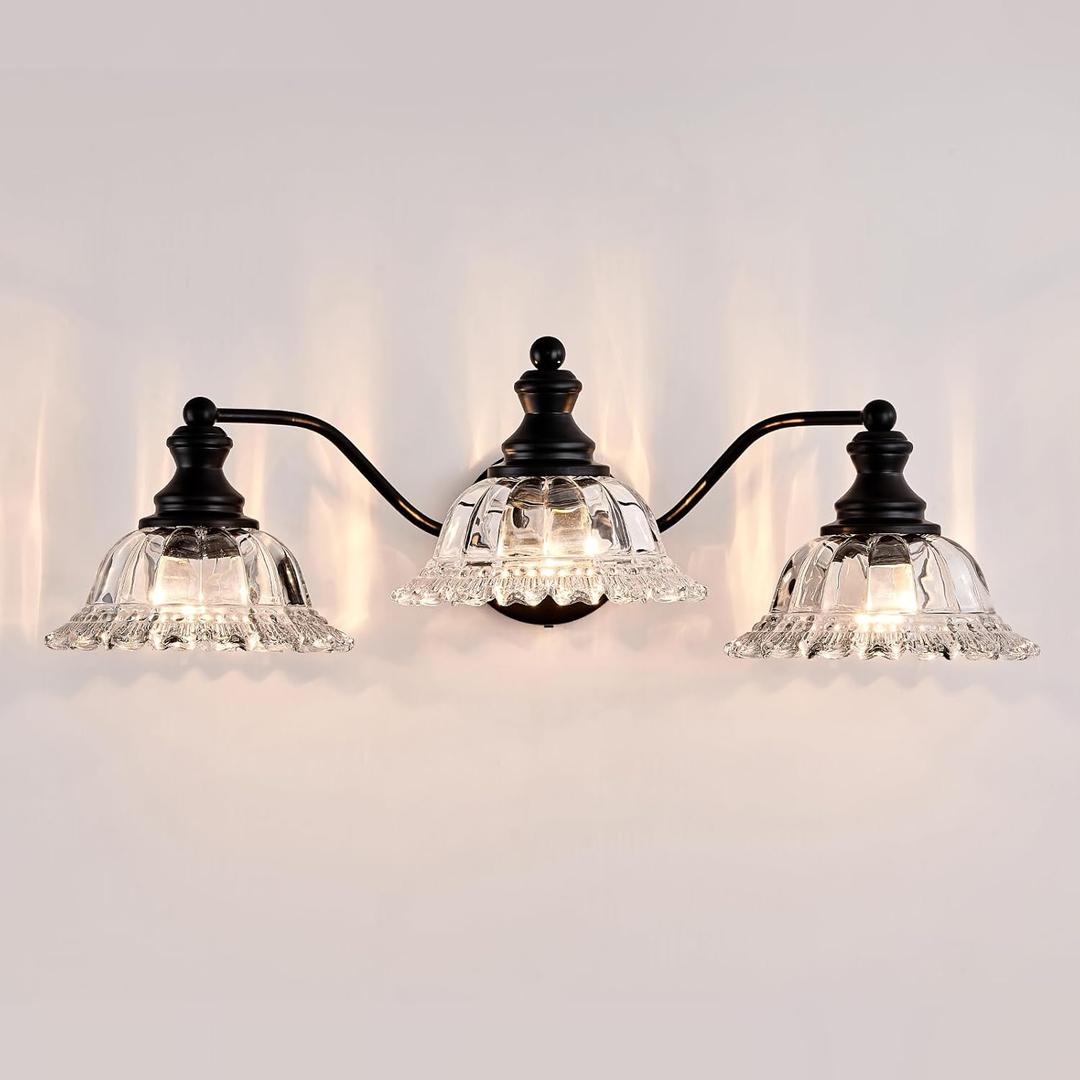 Farmhouse Vanity Lights for Bathroom Light Fixtures Black Vanity Lights 3 Light Bathroom Light Fixtures