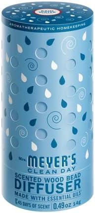 Mrs Meyers Clean Day Scented Wood Bead Diffuser Rain Water 0.49 oz, Blu