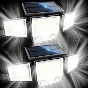Solar Motion Sensor Outdoor Lights Waterproof - 3000LM 3 Modes Security Lights Outdoor 270 Illumination IP65 LED Solar Flood Wall Light for Garden Yard Patio Pathway (2Pack+3000lm)