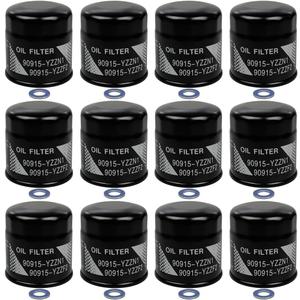 12PCS 90915-YZZF2 Oil Filters Compatible With Toyota RAV4 Camry Corolla Prius Highlander Avalon Lexus Replace 90915-YZZN1 90915-10009 90915-YZZE1