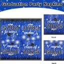 2 x 80 Pcs Graduation Party Plates and Napkins 2025 Graduation Decoration Blue Disposable Paper Plates Luncheon Cocktail Napkins for Graduations Party Decoration,Serve 20 Guests