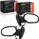 A-Premium Pair (2) Driver and Passenger Side Power Door Mirror - Compatible with Chevy Tahoe, Suburban 1500 2500 & GMC Yukon, Yukon XL 1500 2500 - Heated Power Folding Chrome w/Blind Spot Detection
