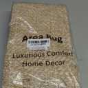 Collive Entryway Door Mat, 27" x 43" Machine Washable Kitchen Rugs, Indoor/Outdoor Low-Profile Doormat Soft Hand-Woven Cotton Bathroom Rug Throw Rugs for Front Back Door Bedroom (Tan/Cream)