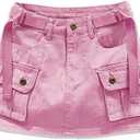Kinghua Womens Mini Cargo Skirt Low Waist Y2k Short Denim Jean Skirt (XX-Large, Hot Pink)