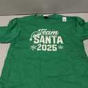 Team Santa 2025 Santa Claus Hat Christmas T-Shirt Color Green, Size Large Youth