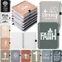 Resurhang 48 Pcs/24 Set Christian Gifts Bulk Religious Spiral Notebook with Bible Verse Ballpoint Pens Christian Notebook Inspirational Journals Prayer Notepad for Church Pastor Sunday School