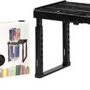 Adjustable Locker Shelf - Strong ABS Plastic - Width Adjusts from 8"-12.5" & Height Adjusts from 9 3/4"-14" - Patented Design - Beware of Cheap IMITATIONS - (Black)