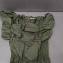 Womens Renaissance Peasant Blouse Off Shoulder Trumpet Sleeve Tops (Small, Green)