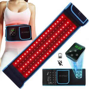 Red Light Therapy Belt, Wireless Rechargeable Controller with Timer 660nm&850nm Infrared Heating Pad, Ideal Gift