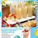 Zhehao 300 Pieces 2 oz Mini Plastic Dessert Cups with Spoons and Lids Small Square Disposable Cups Glitter Clear Banana Pudding Cups Serving Tasting Bowls for Appetizer Birthday Wedding Party(Gold)