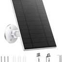 5W Solar Panels for Security Camera, Solar Panel with Micro USB & USB-C Port for DC 5V Outdoor Rechargeable Battery Camera, IP65 Waterproof, 360° Adjustable Security Mount, 9.8ft Cable（1PC）