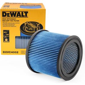 DEWALT Vacuum Filter Replacement DXVC4002, Fit for Most 4-5 Gallon Wet Dry Vacuum Cleaner, High Efficiency Cartridge Filter Compatible with DXV04T, DXV05P, DXV05S, DXV08S, DXV06G