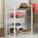 Whitmor Wood & Chrome 4 Tier Closet Shelf