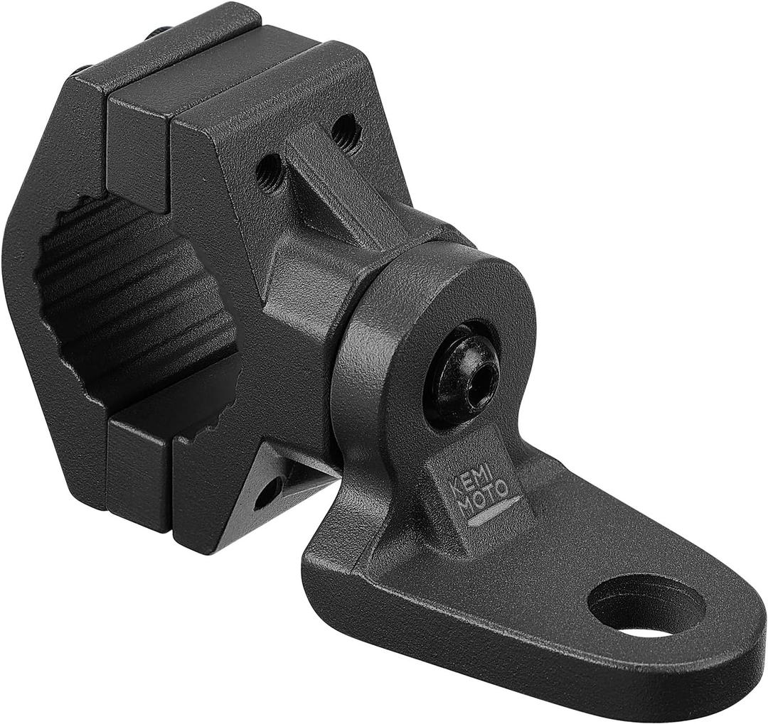 KEMIMOTO ATV Whip Mount, Heavy Duty Light Flag Mounts Fit for 0.875"/1"/1.125" Handlebar Rack Bar, Whip Light Mounting Bracket for ATV E-Bike Gocart- 360 Rotating Flag Hole, 1 Pack