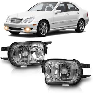 TangMiGe Fog Lights for Mercedes Benz C200 C230 C240 C320 C350 CL55/CL65/SL55/SL65 AMG CL500 CL600 CLK320 CLK500 SLK350 Base SL500 SL550 SL600 Convertible 2001-2009, A Pair, Clear Lens