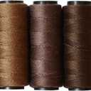 5 Rolls Sewing Threads Weaving Threads Using for Hand Sewing Hair Weft Hair Extensions Wig DIY (Black, Brown, Dark Brown, Beige, Khaki)