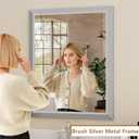 SMIROR 20x24 Brushed Silver Bathroom Vanity Mirror for Over Sink