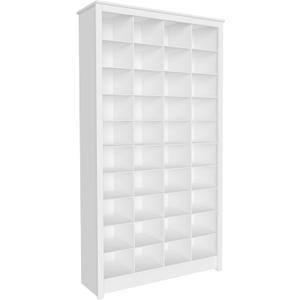 Prepac White Tall Storage Cabinet, Shoe Cabinet, Cube Storage Organizer with 40 Shoe Cubbies 13" D x 39.5" W x 72.5" H, WUSG-0011-1
