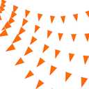 Consummate 100 Feet Orange Pennant Banners Flags String Hanging Triangle Bunting Flags for Grand Opening,Kids Birthday,Party Decorations,60 PCS