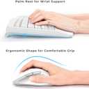 Ergonomic Keyboard and Mouse Combo, Full Size Cordless Computer Keyboard with Palm Wrist Rest Ergonomic Mouse for Windows Computers Laptops - White