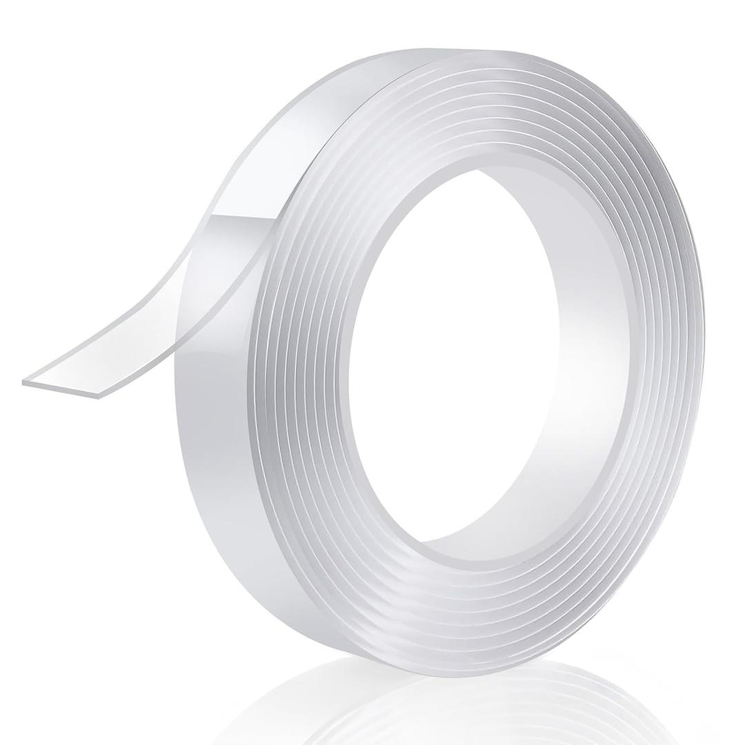 P7yaumy Double Sided Tape Heavy Duty 0.75in20ft, Nano Tape Double Sided, Removable Traceless Two Sided Adhesive Tape, Clear Mounting Tape Double Sided Tape for Walls, Hanging Picture,Poster,Carpet