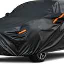 Kayme 7 Layers Heavy Duty SUV Car Cover Waterproof All Weather, Full Exterior Cover Outdoor Snow Sun Uv Protection with Zipper for Automobiles, Universal Fit for SUV Jeep (182-190 inch)