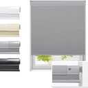 Tonature No Drill Cellular Shades for Indoor Windows, Thermal Insulating & Noise Reducing Honeycomb Blinds, Free Stop Cordless Blackout Shades, Grey, 34 inch(2 Pack)