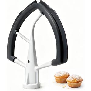 Flex Edge Beater Compatible with KitchenAid 5.5-6 Quart Bowl-Lift Stand Mixers, 6QT Paddle Attachment Replacement with Silicone Scraper, Heavy Duty Mixer Accessories, Dishwasher Safe