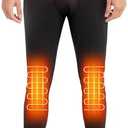 Foiueyga Heated Underwear Pants for Men with Battery Pack Fleece Heated Thermal Pants Electric Heating Base Layer Bottoms XL