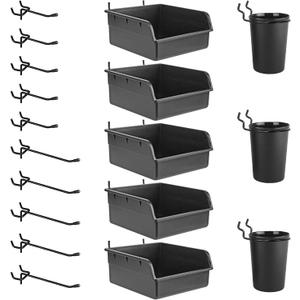 G.CORE 18-Pack Pegboard Hooks Assortment Pegboard Accessories for 1/8 inch and 1/4 inch Pegboard Wall Organizer, Peg Board Accessories for Craft Room Hobby Supplies, Garage Storage Tools & Small Parts