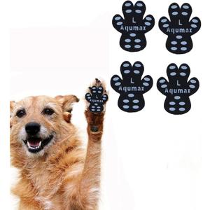 Aqumax Dog Paw Protector Anti-Slip Pads,Toe Grips for Senior Dogs,Paw Grips Traction Pads for Slippery Hardwood Floors,Essentials for Senior Dogs,12 Sets (48 pcs) L Black