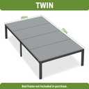 Twin Size Bunkie Board with Securing Straps,Foldable,Grey
